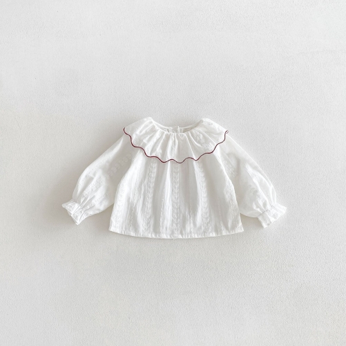 New Arrival Spring and Autumn Baby Kids Girls Long Sleeves Jacquard Pattern Top Wholesale