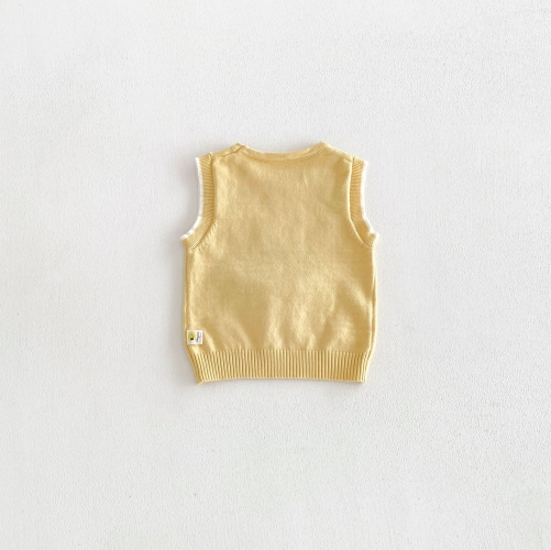 New Arrival Spring and Autumn Infant Baby Girls Cartoon Rabbit Sleeveless Knitted Vest Wholesale