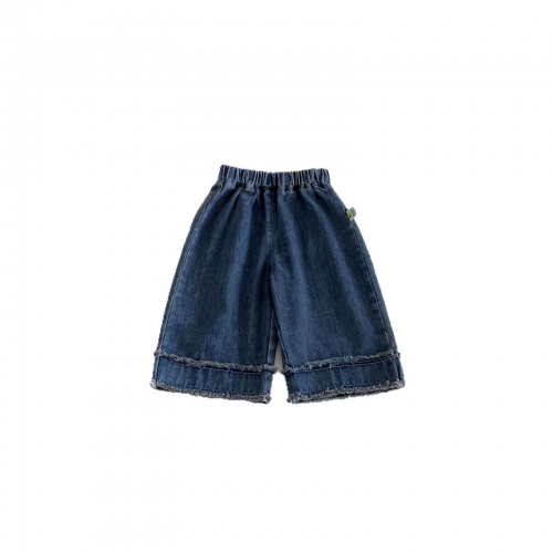 2026 Spring and Autumn New Arrival Baby Kids Girls Dark Blue Denim Pants Wholesale