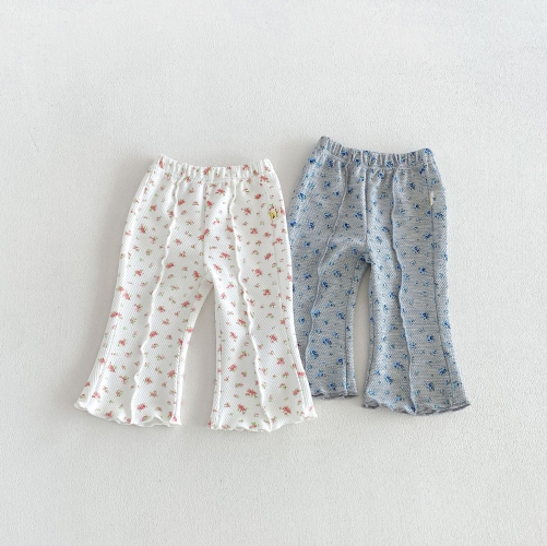 2026 Autumn Infant Baby Kids Girls Floral Flared Pants Wholesale