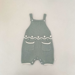 2026 Autumn Infant Baby Kids Unisex Sleeveless Knitted Overalls Wholesale