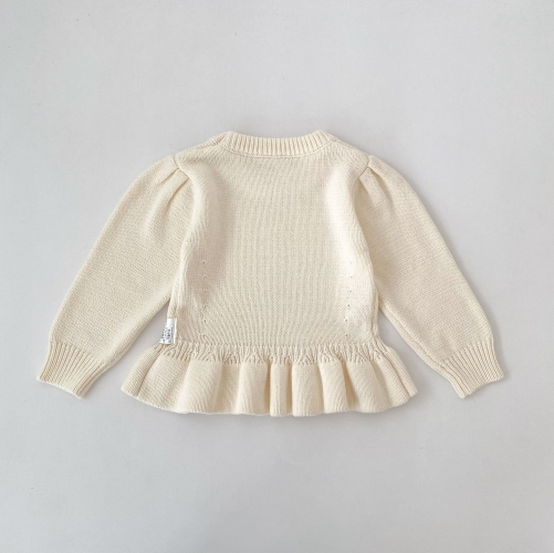 New Arrival Winter and Autumn Infant Baby Kids Girls Solid Color Long Sleeves Knitted Sweater Wholesale