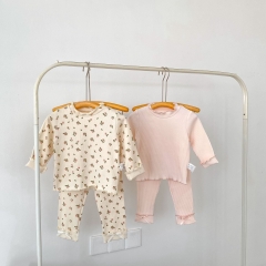Autumn Infant Baby Kids Girls Long Sleeves Comfortable Top and Pants Clothing Sets Wholesale