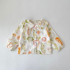 New Arrival Spring and Autumn Infant Baby Kids Girls Vegetable Cartoon Long Sleeves Shirt Wholesale
