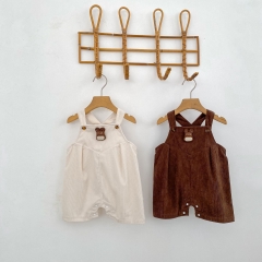 Spring and Autumn Infant Baby Girls Sleeveless One Piece Corduroy Overalls Wholesale