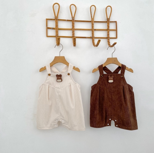 Spring and Autumn Infant Baby Girls Sleeveless One Piece Corduroy Overalls Wholesale
