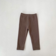 2026 Autumn Infant Baby Kids Unisex Plain and Striped Pants Wholesale
