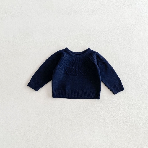 New Arrival Winter and Autumn Infant Baby Kids Solid Color Long Sleeves Knitted Sweater Wholesale
