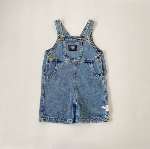 Spring and Autumn Infant Baby Kids Unisex Sleeveless One Piece Denim Overalls Wholesale