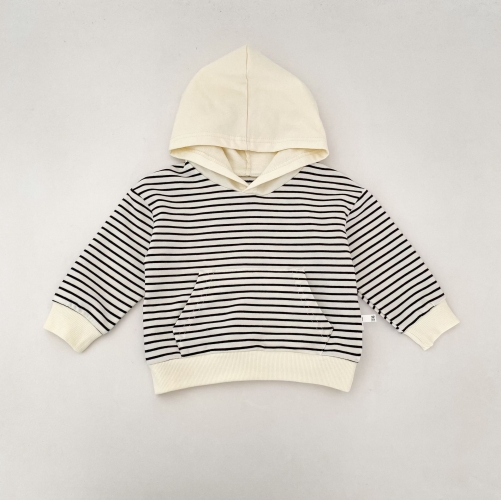 New Arrival Spring and Autumn Baby Kids Unisex Long Sleeves Striped  Pattern Hoodies Wholesale