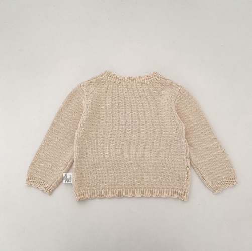 New Arrival Winter and Autumn Infant Baby Kids Girls Solid Color Flowers and Hollow-out Pattern Long Sleeves Knitted Sweater Wholesale