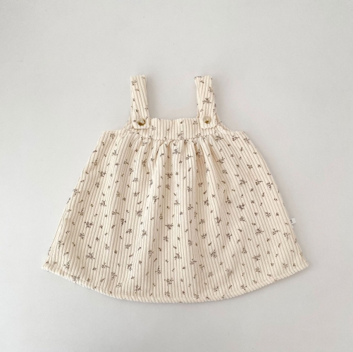 2026 Autumn Infant Baby Kids Girls Comfortable Sleeveless Corduroy Dress Wholesale