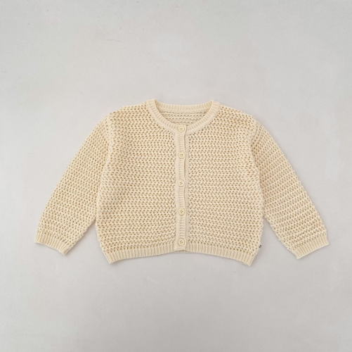 New Arrival Spring and Autumn Infant Baby Kids Girls Hollow-out Long Sleeves Knitted Cardigan Wholesale