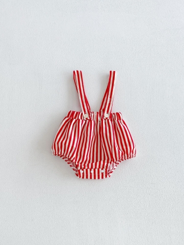 Autumn Infant Baby Girls Floral Long Sleeves Top and Striped Overalls Clothing Sets Wholesale