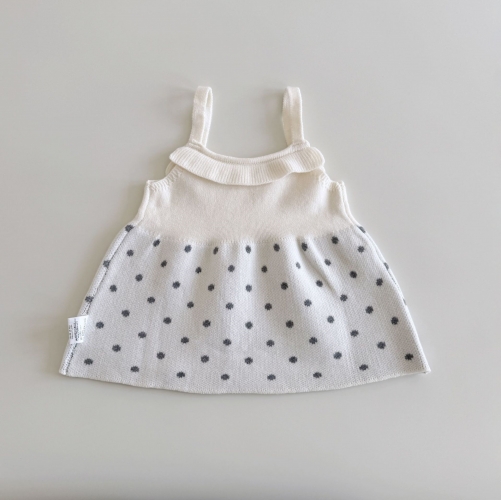 New Arrival Winter and Autumn Infant Baby Kids Girls Sleeveless Knitted Dress Wholesale