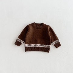 New Arrival Winter and Autumn Infant Baby Kids Long Sleeves Knitted Jacquard Pattern Sweater Wholesale
